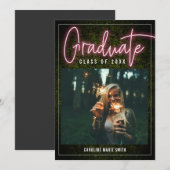 Neon Afstuderen Fotoklasse van Afstuderen Kaart (Voorkant / Achterkant)