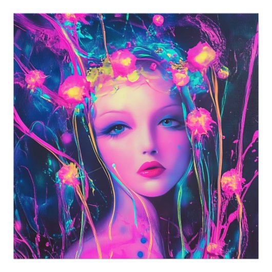 Neon Alien Goddess Foto Afdruk (Voorkant)