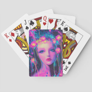 Neon Alien Goddess Pokerkaarten