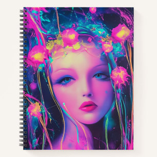 Neon Alien Godin Notitieboek