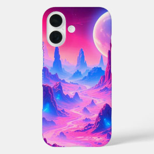 Neon Alien Planet iPhone 16 Hoesje   Sci-Fi Cosmic