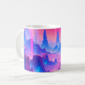 Neon Alien Planet Mug | Coupe de café cosmique Sci (Devant gauche)