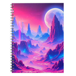 Neon Alien Planet Notitieboek | Sci-Fi Cosmic Jour