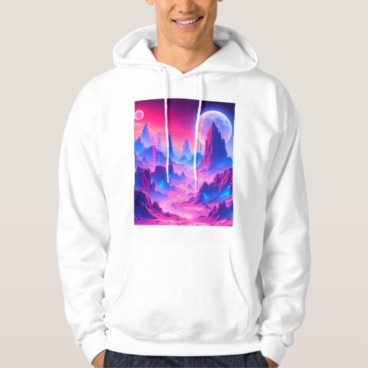 Neon Alien Planet Sweat - shirt à capuche | Sci-Fi (Devant)