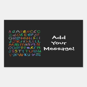 Neon Alphabet Rechthoekige Sticker