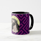 Neon Andean Pattern Jesus Christ Mug - Taza Cristo (Devant droit)