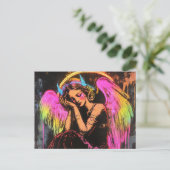 Neon Angel Briefkaart (Staand voorkant)