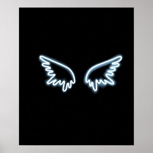 Neon angel wings poster (Voorkant)