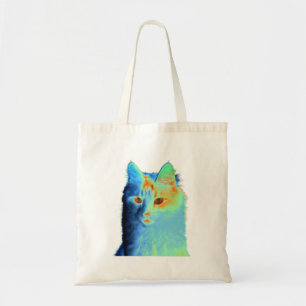 Neon Angora Cat Tote Bag