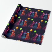 Neon Animal Theme Wrap Cadeaupapier (Uitgerold)