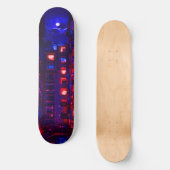 Neon Apartment Building Skateboard Deck (Recto)