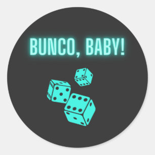 Neon Aqua Bunco-Baby Ronde Sticker