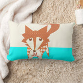 Neon Aqua Monogram Stylisé Fox Coussin (Couverture)