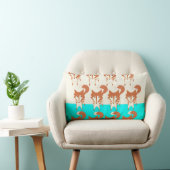 Neon Aqua Monogram Stylisé Fox Coussin (Chaise)