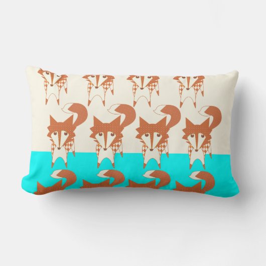 Neon Aqua Monogram Stylisé Fox Coussin (Recto)
