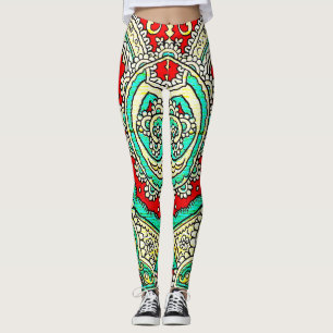 Neon arabesk ornament: jaren '80 stijl. leggings