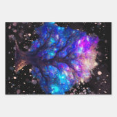 néon arbre de vie enveloppant feuilles de papier (Devant 2)