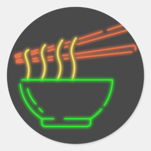 Neon Asian Neondle Bowl Ronde Sticker