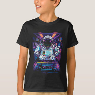 Neon Astronaut Kosmische Ruimte Exploratie Grafisc T-shirt