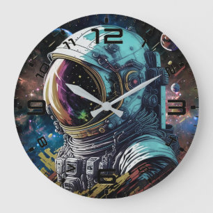 Neon Astronaut Melkweg Klok