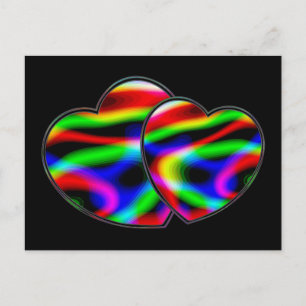 Neon Aurora Harten Briefkaart