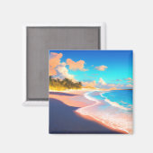 Neon avond aan het strand magneet (Voorkant / Achterkant)