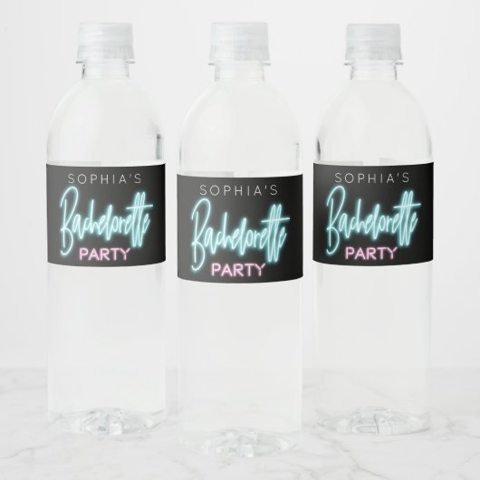 Neon Bachelorette Bouteille d'eau Étiquettes (Bouteilles)