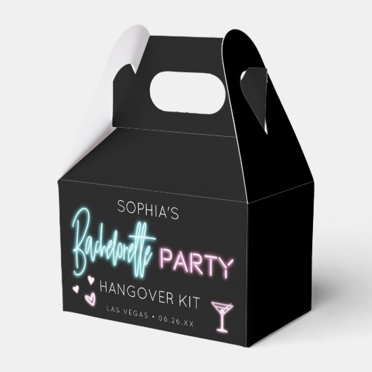 Neon Bachelorette Hangover Kit Favor Box Bedankdoosjes (Voorkant Zijde)
