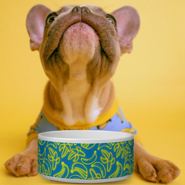 Neon Bananas blue Bowl Voerbakje (Creator heeft geüpload)