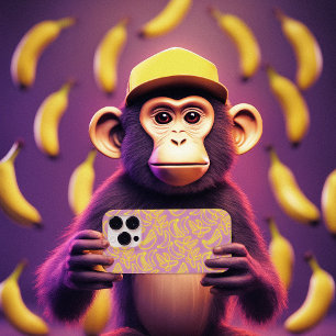 Neon Bananas paars Hoesje-Mate iPhone Case