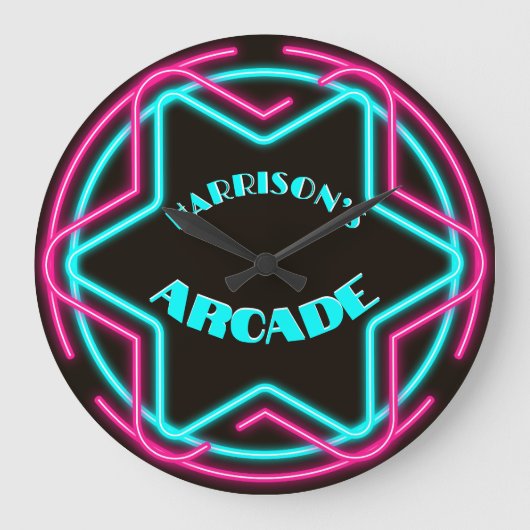  neon bar arcade grote klok (Voorkant)