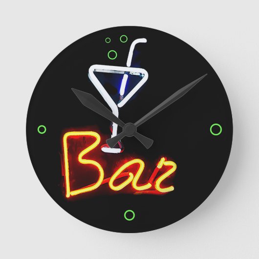 Neon Bar Ronde Klok (Voorkant)
