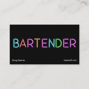Neon bartender visitekaartjes