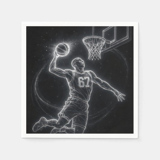 Neon Basketball Player Number 67 Servet (Voorkant)