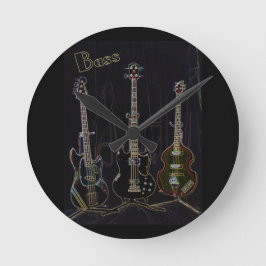 Neon Bass Clock Ronde Klok