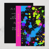 Neon, Bat mitzvah, Invitation personnalisée (Devant / Derrière)