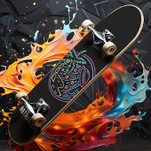 Neon Beach Alien Invasion Funny Persoonlijke naam Skateboard