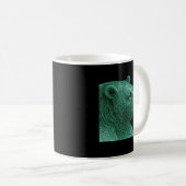 Neon Bear Line Art Coffee Mug – Modern Wildlife Il (Devant droit)