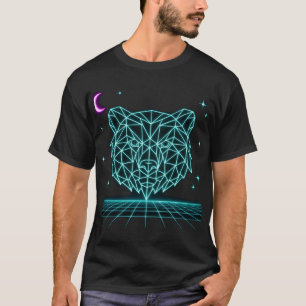 Neon Bear Synthwave - T-shirt de bête de la forêt 