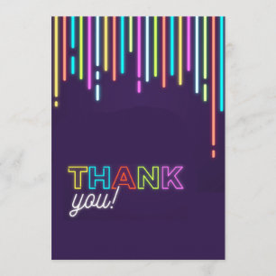 Neon bedankkaart kaart