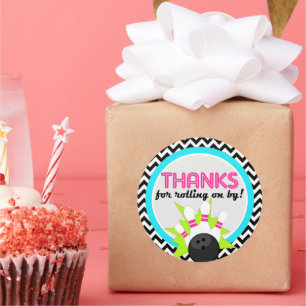 Neon Bedankt voor Rolling On By Bowling Stickers