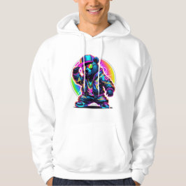 Neon Beer Glow: Levendige Retro Streetwear Hoodie