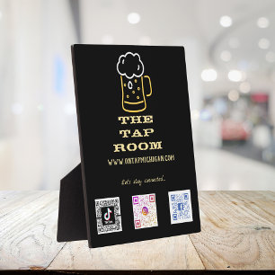 Neon Beer Mok Social Media QR Codes Plaque Fotoplaat