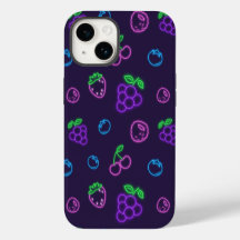 Neon-bessenpatroon iPhone 14-hoesje