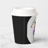 Neon Bicycle Rider Happy Birthday Paper Cups Papieren Bekers (Rechts)