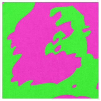Neon Big Cat Print Stof