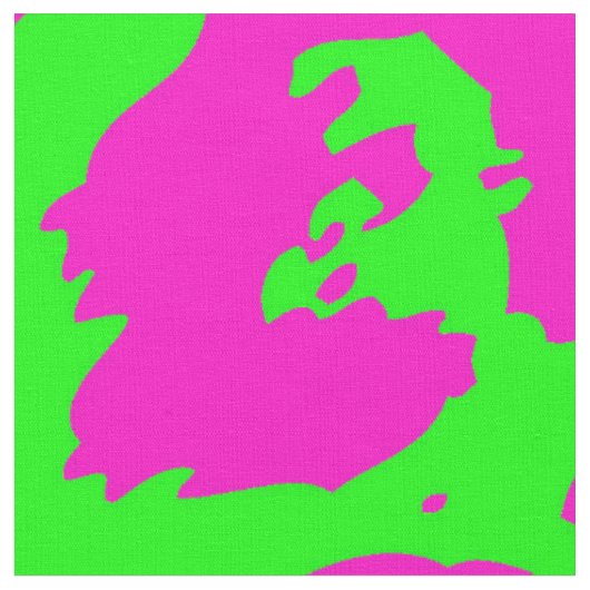 Neon Big Cat Print Stof (Close Up)