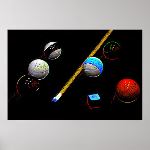 Neon Billards Poster