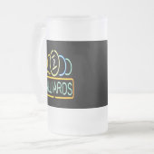 Neon Billiard Pool Sign Frosted Beer Mok Cup (Voorkant links)