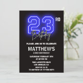 Neon Black 23e anniversaire invitations Hommes Spo (Debout devant)